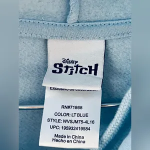 Disney Stitch Women’s Blue Full Zip Character Sweatshirt Hoodie medium size thumbnail 4