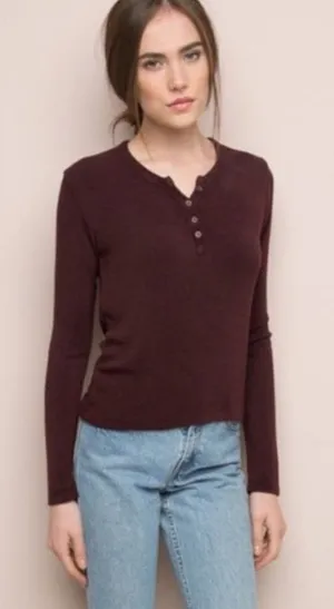 ✨ Brandy Melville Callan burgundy long sleeve✨ thumbnail 1