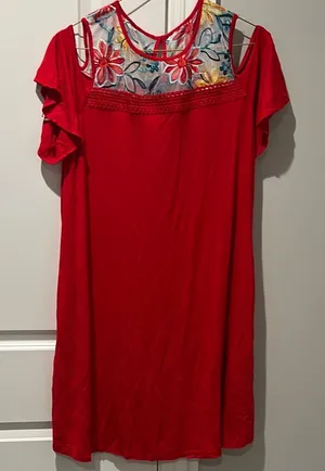 Apt. 9 Red Embellished Ruffled Sundress thumbnail 1