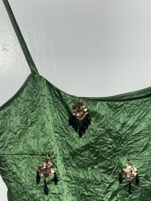 NWOT Hope for Flowers by Tracy Reese Beaded Cami Green Top 100% Naia Acetate thumbnail 8