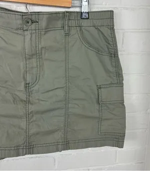 NWT Hollister Green Cargo Utility High Rise Mini Skirt Size L thumbnail 5