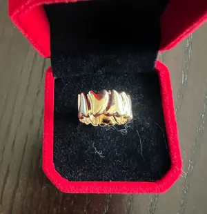 Elegant Gold Adjustable Ring Size 7 thumbnail 1