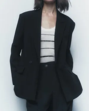 ZARA NWT  double breasted blazer thumbnail 1
