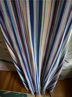 Caramela Striped Halter Maxi Dress in Blue White & Red MD thumbnail 10