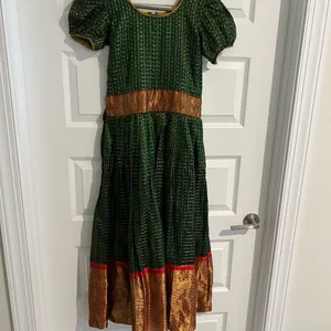 Indian Dress Partywear Green Gold Size S thumbnail 4