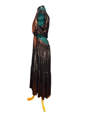 Sugarlips Marbella Bronze Metallic Cut Out Midi Dress XL thumbnail 6