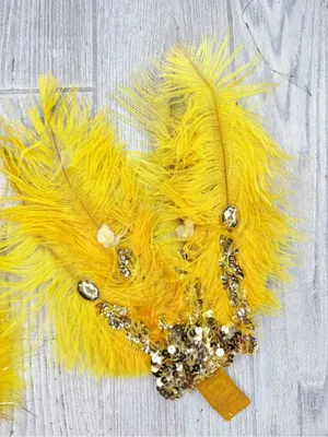 Vintage feather boas and fans / hair piece accessories glitter costume cosplay thumbnail 2