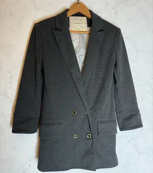 Anthropologie gray stretch blazer jacket thumbnail 1