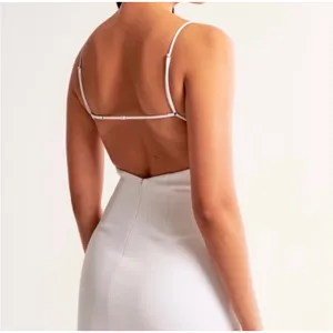 Abercrombie & Fitch White Square Neck Open Back‎ Spaghetti Strap Mini Bodycon thumbnail 2