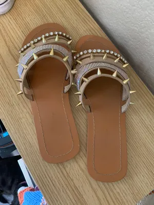 Rhinestone Studded Sandals Plus Free Gift Size 7 thumbnail 2