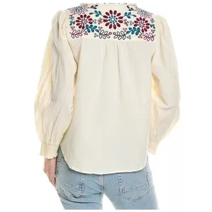 NWT ROLLER RABBIT Veda Embroidered Noemie Button Down Blouse Ivory size‎ Small thumbnail 2
