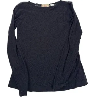 Vintage Black Lace Top Sheer Long Sleeve 90s Dark‎ Fairycore Whimsigoth thumbnail 1