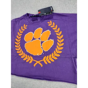 Womens Clemson Tigers Laurels Crop‎ Long Sleeve T-Shirt Spirit Jersey Sz SMALL thumbnail 3
