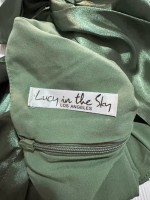 dark sage green lucy in the sky halter mini dress thumbnail 7