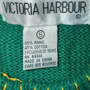 Vintage 80s 90s Victoria Harbour Sweater Holiday Christmas Beaded Size small thumbnail 2
