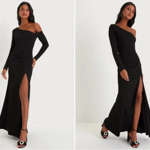 LULU's Prom Wedding Sexy Chic Modern Minimalistic Chic Assymetrical Maxi thumbnail 4