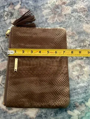GiGi New York Snakeskin Embossed Leather Clutch thumbnail 5