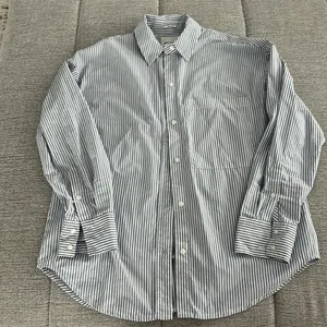 Abercrombie & Fitch Blue Striped Button Down Shirt thumbnail 3