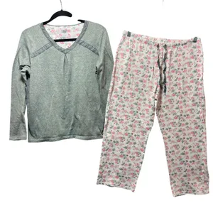 Croft & Barrow Womens‎ Pajama Set Long Sleeve Top Pants Floral Print Size L thumbnail 1
