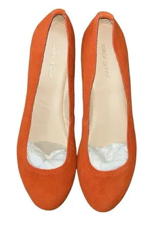 Violet and Red Orange Slip on Flat Shoe(Size 8.5M) Orange thumbnail 1