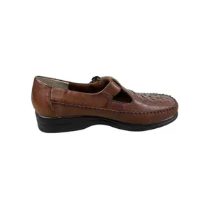 LifeStride Studio Brown Leather Loafer Shoes Women’s 8.5W Woven Slip On Buckle thumbnail 4