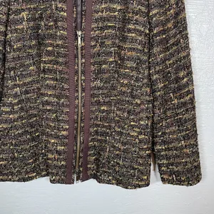 LAFAYETTE 148 Women 6 Brown Tweed Zip Up Blazer Suit Jacket Business Career thumbnail 2
