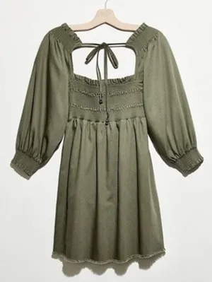 Free People This‎ is Everything Mini Smocked Balloon Sleeve Dress Size Small thumbnail 1