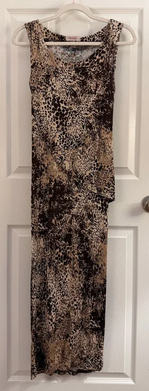 Y2K Orsay Leopard Print Sleeveless Bodycon Maxi Dress thumbnail 1