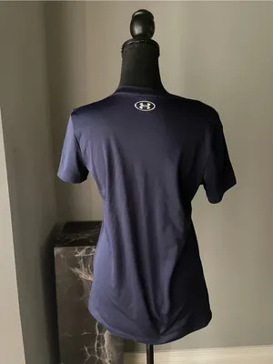 Under Armour Navy Short Sleeve V-Neck Logo Tee thumbnail 2