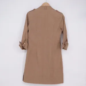 L&X Fashion Tan Utility Safari Shirt Dress Small Khaki Roll Tab Sleeve Epaulets thumbnail 3