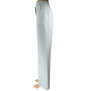 BCBGMAXAZRIA Women's White High Waisted Straight Leg Trouser Dress Pants Size 0 thumbnail 3