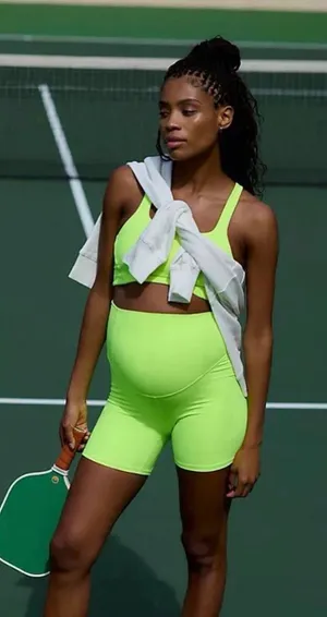 Free People Movement x‎ Hatch Never Better Neon Athletic Maternity Shorts Small thumbnail 1