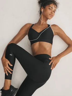 Alo Yoga Airlift High Waist Midi Leggings In Black Size M thumbnail 1