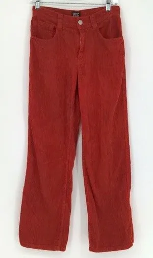 BDG Urban Outfitters Orange/Red Corduroy Straight Leg‎ Mid Rise Pant Size 25 thumbnail 1