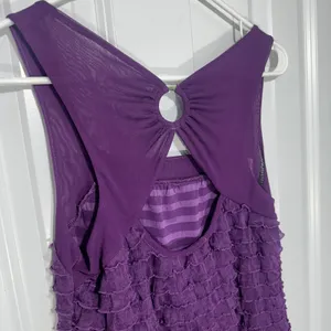 Volume One Ruffle Mini‎ Dress L Y2K Purple Keyhole Sleeveless Fairy Whimsigoth thumbnail 3