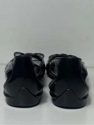 Salvatore Ferragamo Nilly Nara Vara Bow Perforated Peep Toe Jelly Flat Slides thumbnail 10