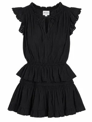 Misa Los Angeles Lilian Eyelet Mini black 100% cotton dress size S thumbnail 1