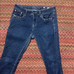 Miss Me Rhinestone Dark Wash Skinny Jeans thumbnail 3