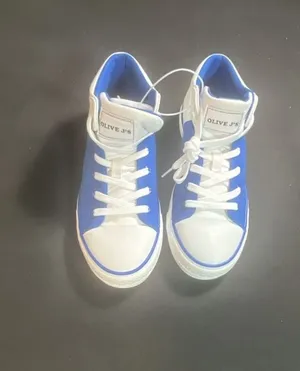 Olive J's Blue and White Canvas High Top Sneakers sizes 5-7-5 thumbnail 2