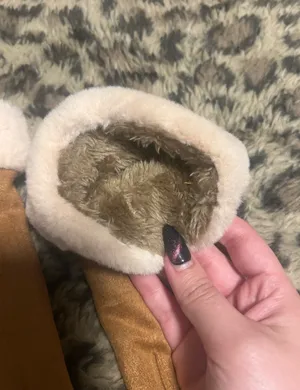 Fashion Gloves Faux-Shearling Cuff Suede thumbnail 3