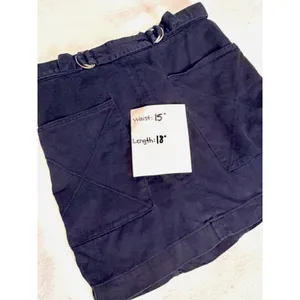 Pilcro Anthropologie Sz 6 Navy Paperbag Mini Skirt Belted Pockets Patch Pockets thumbnail 7