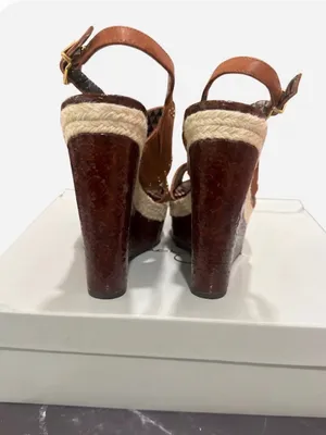 Jessica Simpson Brown Studded Espadrille Wedge Sandals thumbnail 4