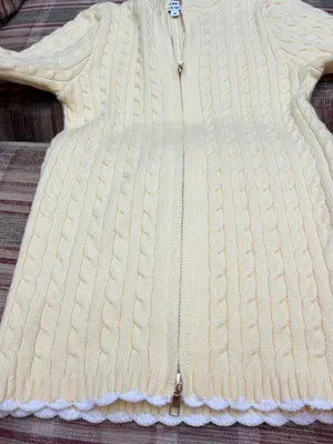 Frankie's Bikinis Pale Yellow Cable Knit Zip Cardigan thumbnail 6
