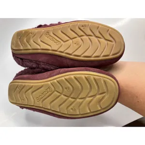 Bearpaw Tilley Slippers Women 7 Burgundy Exc Suede Rhinestone Moccasin Flat thumbnail 6