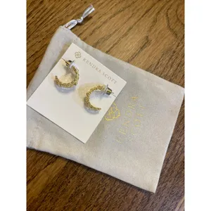 Kendra Scott Krista Lace Huggie Earrings Gold Tone NWT 9608873774 thumbnail 5
