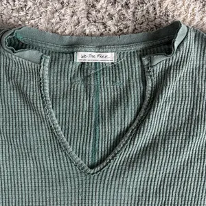 Free People We The Free Oversized Thermal Waffle Knit Top Size XS Light Green thumbnail 2