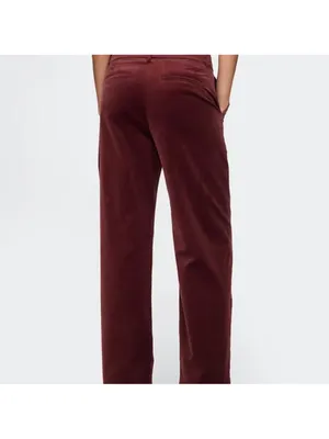 GAP Velvet High Rise Straight Leg Pants Red Noir Size 4 NWT thumbnail 2