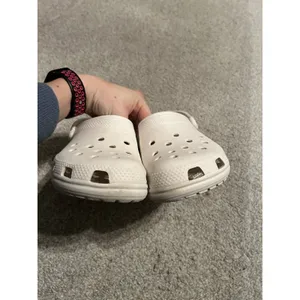 Crocs White Rubber Clogs Men's Size 6 Women's‎ 8 Preowned Stained thumbnail 5
