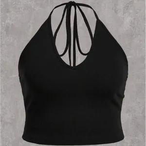 SHEIN Elegant Black Strappy Tank Top thumbnail 1