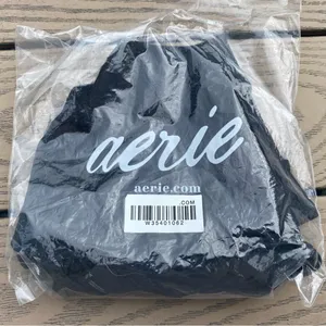NWT Aerie plain black XL bikini bathing suit bottom thumbnail 2